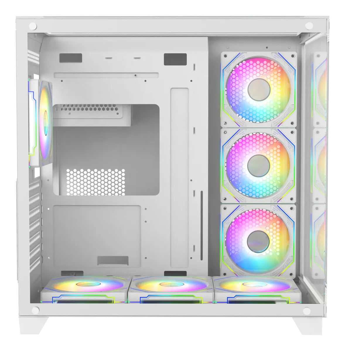 Chasis Gamer Crystal Cube Xl Blanco X7 Fan Argb Blanco