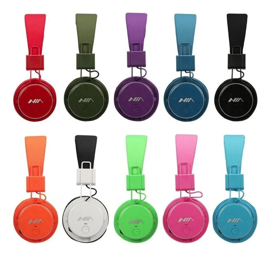 Diadema Audifonos Nia Fm Sd Auxiliar Inalambricos Bluetooth Negro