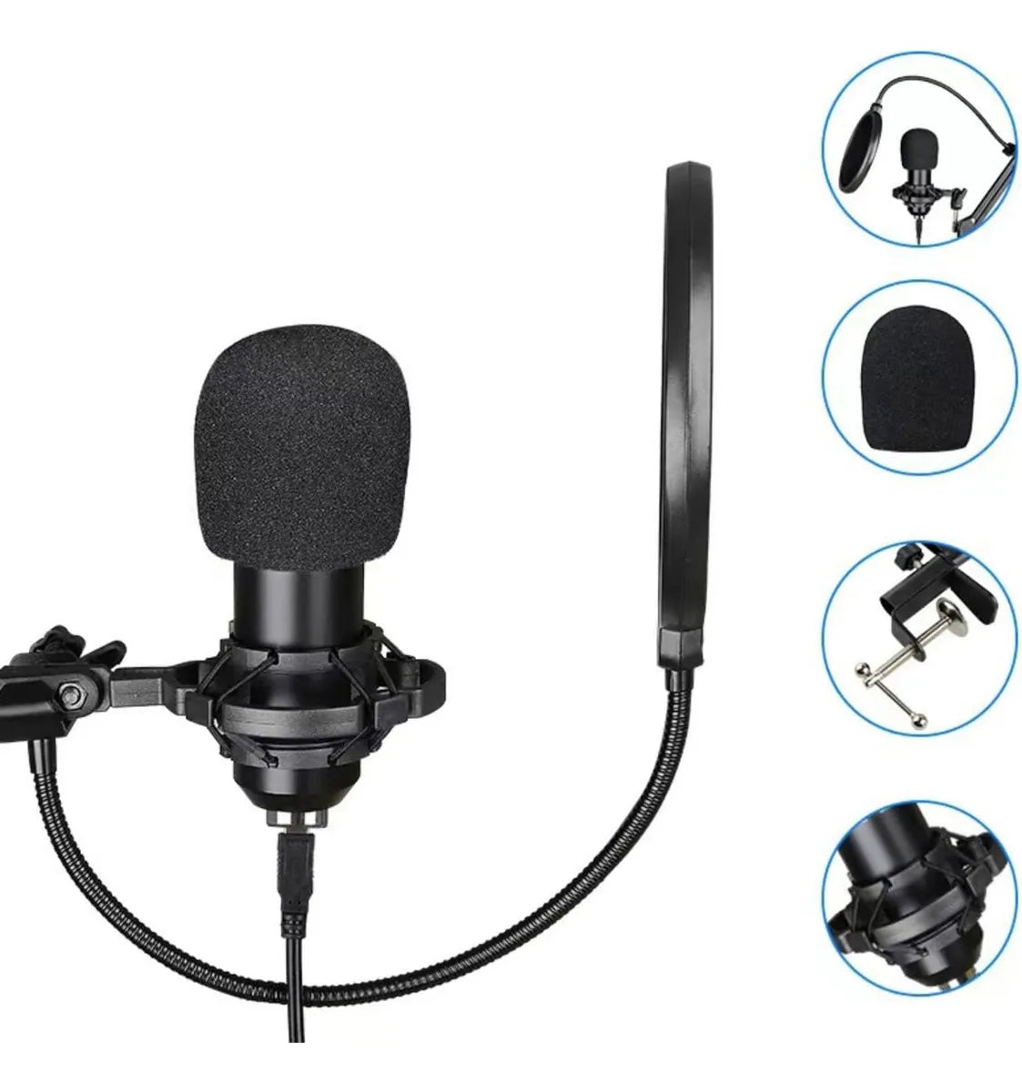 Kit Podcast Bm800 F999 Micrófono Condensador+tarjeta Sonido