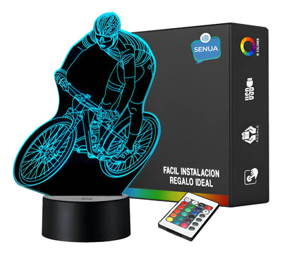 Lámpara Led Ciclista Bicicleta De Montaña Holograma Regalo Negra