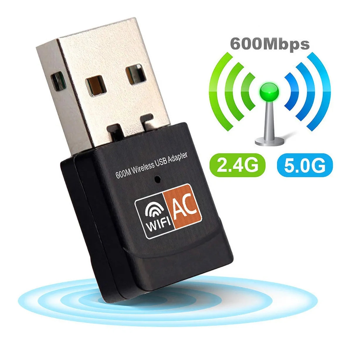 Antena Wifi Doble Banda 600 Mbps 2.4g 5g Adaptador Usb 5 Ghz