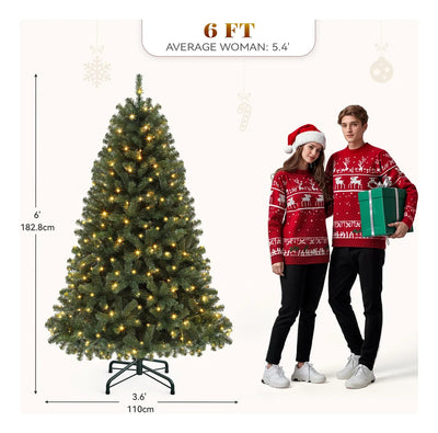 Yitahome Arbol De Navidad Artificial Con Bisagras Verde Prei