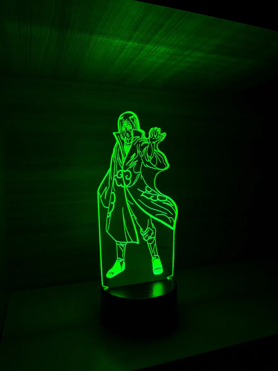 Lámpara Led Naruto Itachi Uchiha Decoración Regalo Holograma - Negra