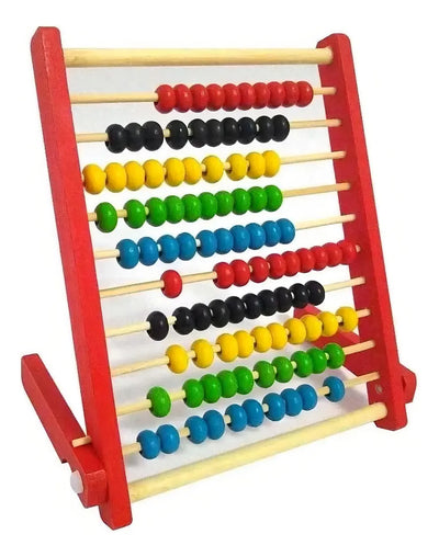 Abaco Didáctico Para Aprender Niños En Madera Aprendizaje Color Rojo