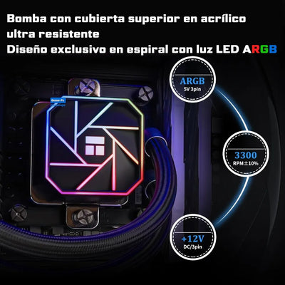 Enfriamiento Liquido Ta Pc Cpu 240mm Argb Lga 1700 Am5 Am4 Negro
