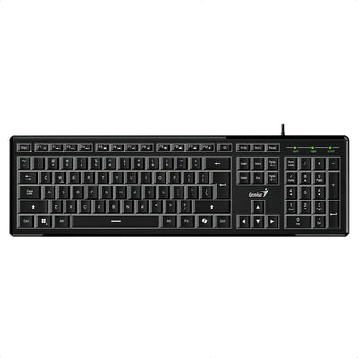 Teclado Con Cable Genius Slimstar 820 Iluminado Usb Teclado Negro Idioma Español España