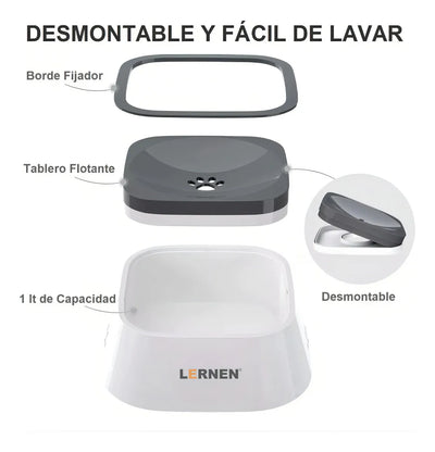 Bebedero Dispensador De Agua Para Perros Y Gatos Color Blanco