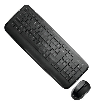 Combo Delux Teclado Slim Multimedia + Mouse + Pad Mouse Xxl Mouse Negro Teclado Negro
