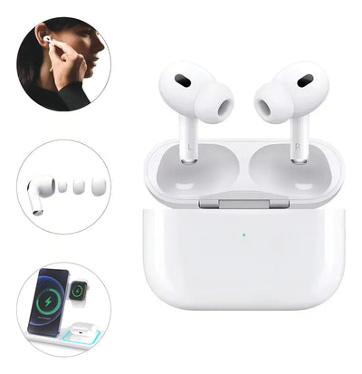 Audífonos Inalambricos Pro 2da Generacion Para iPhone Tactil Color Blanco Luz Blanco