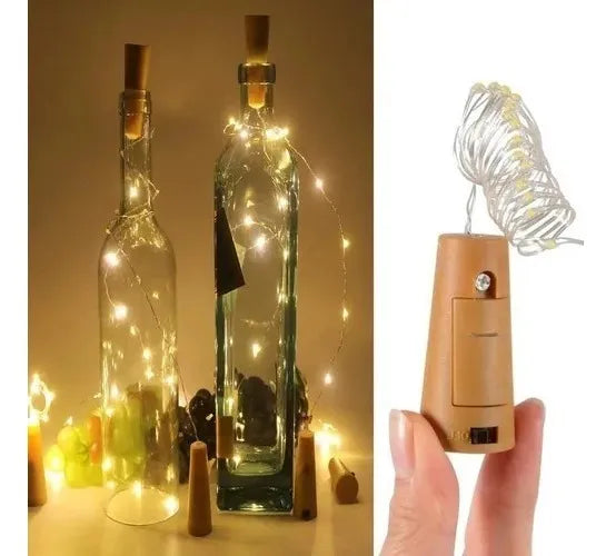 Luz Led Alambre Tipo Corcho Decoración Botellas Navidad