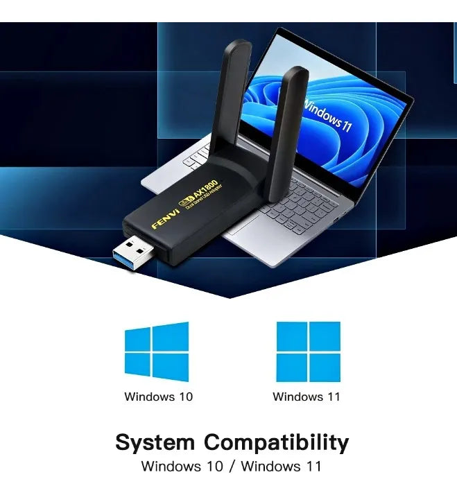 Adaptador Usb 3.0 A Red Wifi 6 Ax1800 Dual 2.4 Y 5g