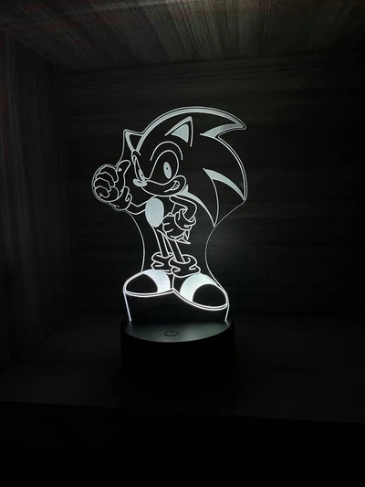 Lámpara De Noche Led Sonic Holograma Decoración Regalo Negro