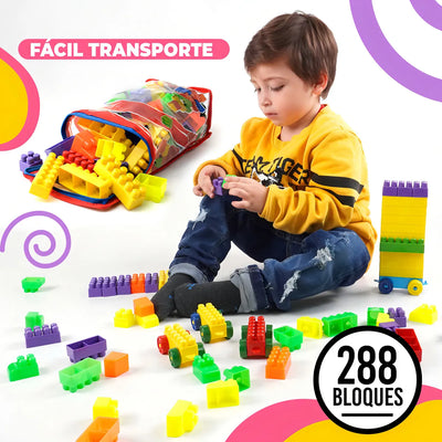 Armotodo Infantil 288 Bloques De Construcción, Juego Didáctico Para Niños Que Estimula Creatividad, Imaginación y Aprendizaje Lúdico, Desarrolla Motricidad Fina y Habilidades En Casa o Escuela