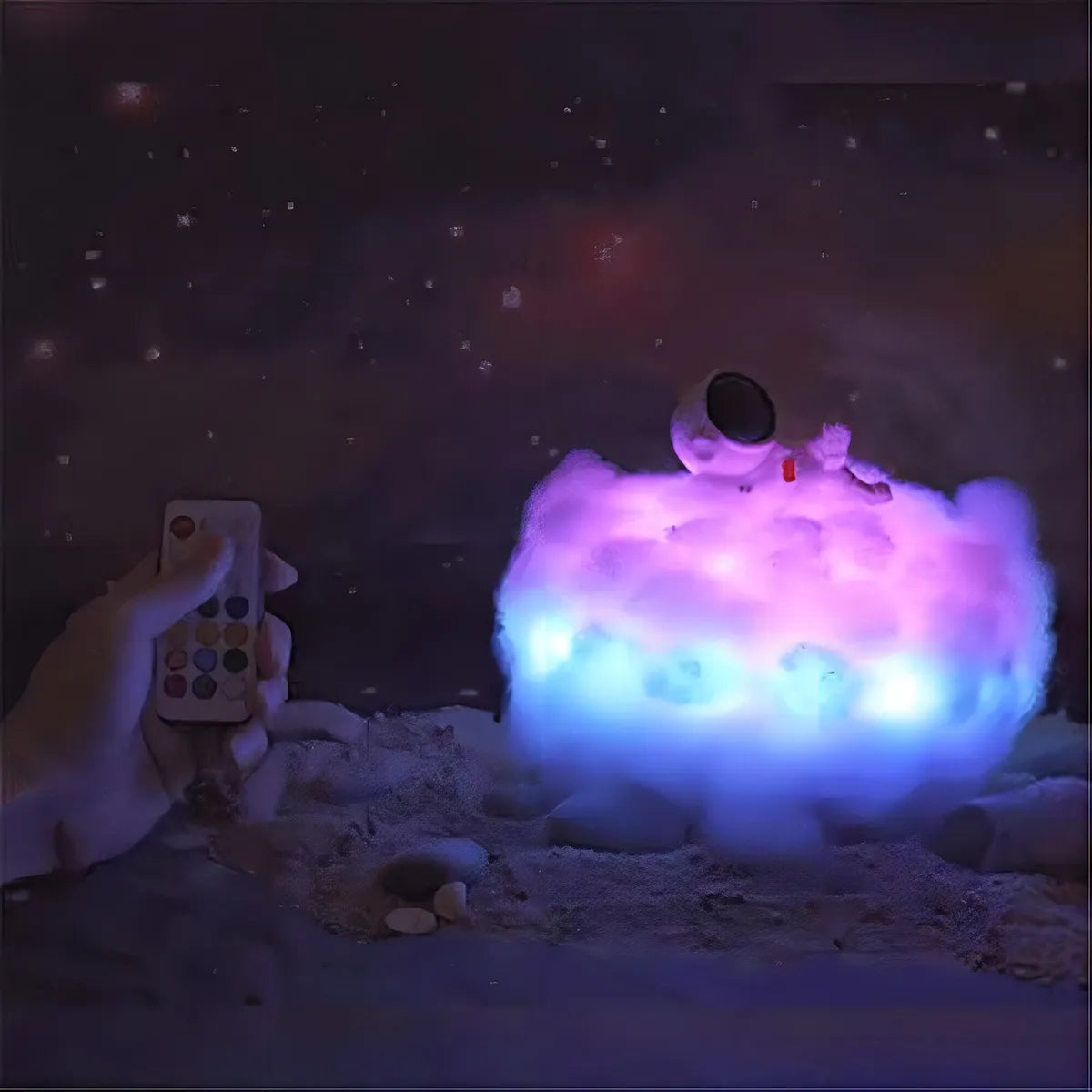 Lámpara Led De Astronauta Con Nubes Coloridas - Lámpara Led