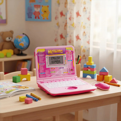 Computadora Infantil Bei Tian 246ES Didáctica Portátil Color Rosa 66 Programas