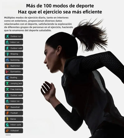 Smartwatch Ultra Display De 1.99 Con Correa De Gel Silicona Negro Negro