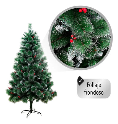 Árbol De Navidad Artificial Nevado Y Decorado Calidad 1.80 M Color Verde