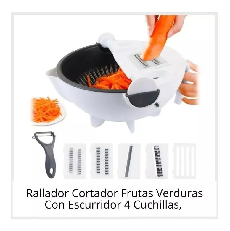Cortador Picador Rallador De Verduras Con Cesta Giratoria