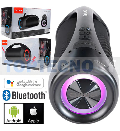 Parlante AIWA Bluetooth Portatil AWS600BT 50W RMS Boombox Color Negro