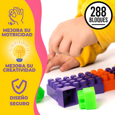 Armotodo Infantil 288 Bloques De Construcción, Juego Didáctico Para Niños Que Estimula Creatividad, Imaginación y Aprendizaje Lúdico, Desarrolla Motricidad Fina y Habilidades En Casa o Escuela