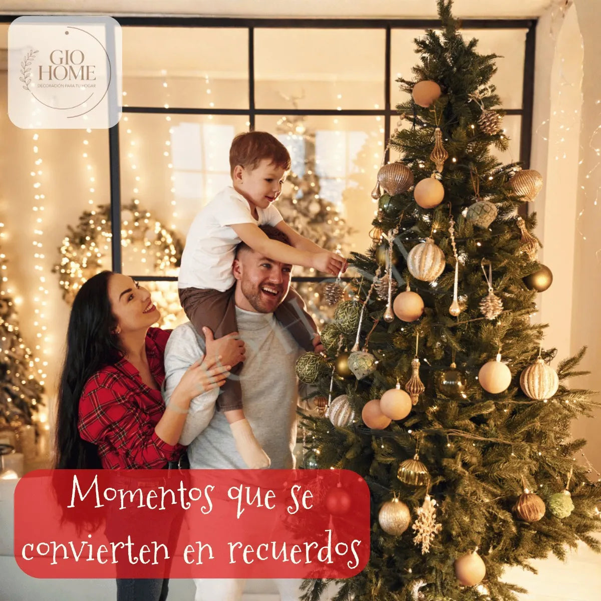 Arbol De Navidad Atlantic 2.25m 773 Puntas Gio Home Pino Navideño Look Natural Base Metalica Artificial Para Decoracion Con Bolas Adornos Extension Cintas Bombillos Botas Campanas Luces Estrella Noel