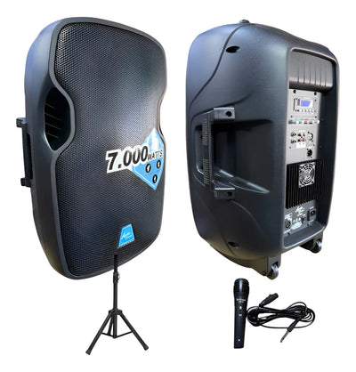 Cabina Activa De 15 Audio Sound Con Trípode Y Micrófono Negro