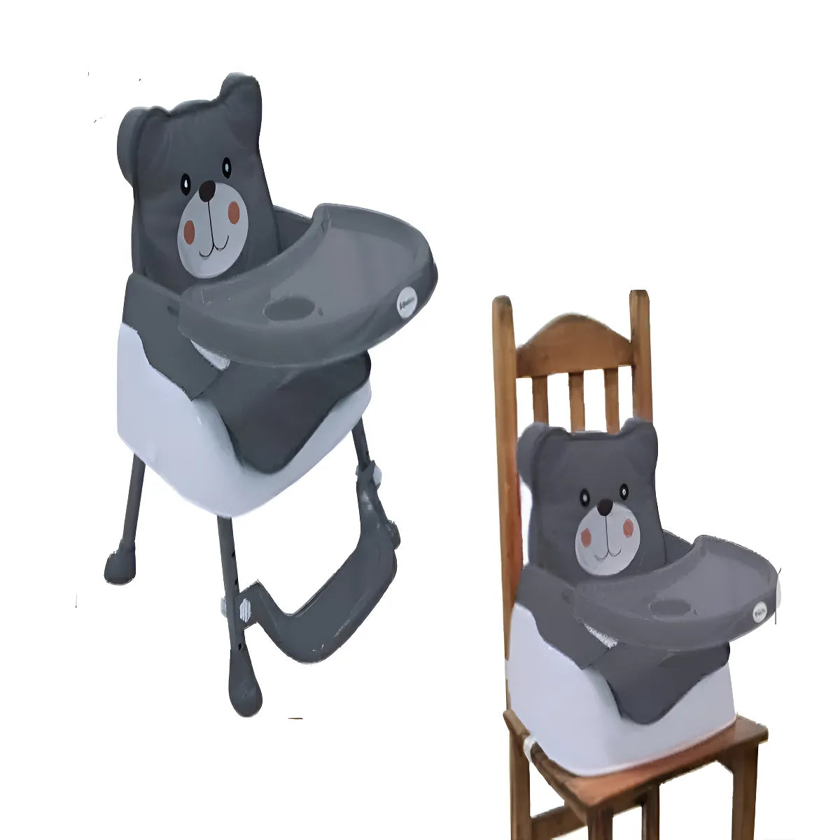 Silla Comedor Oso 3 En 1 Portatil Doble Altura Bebesitos Color Azul