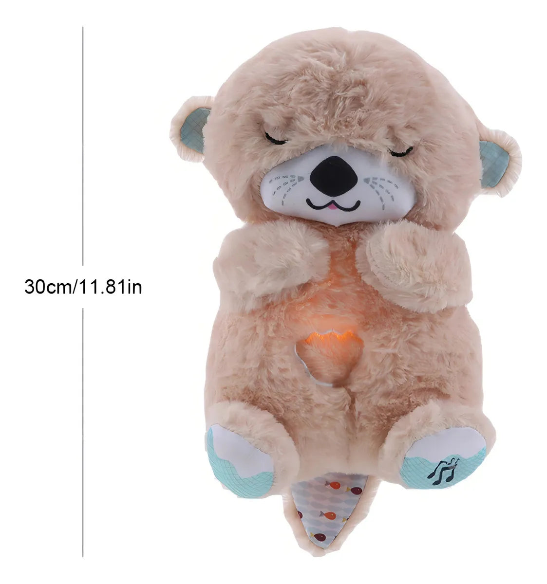Peluche Realista Nutria Bebe Estimulacion Sensorial Sonido, Color Beige