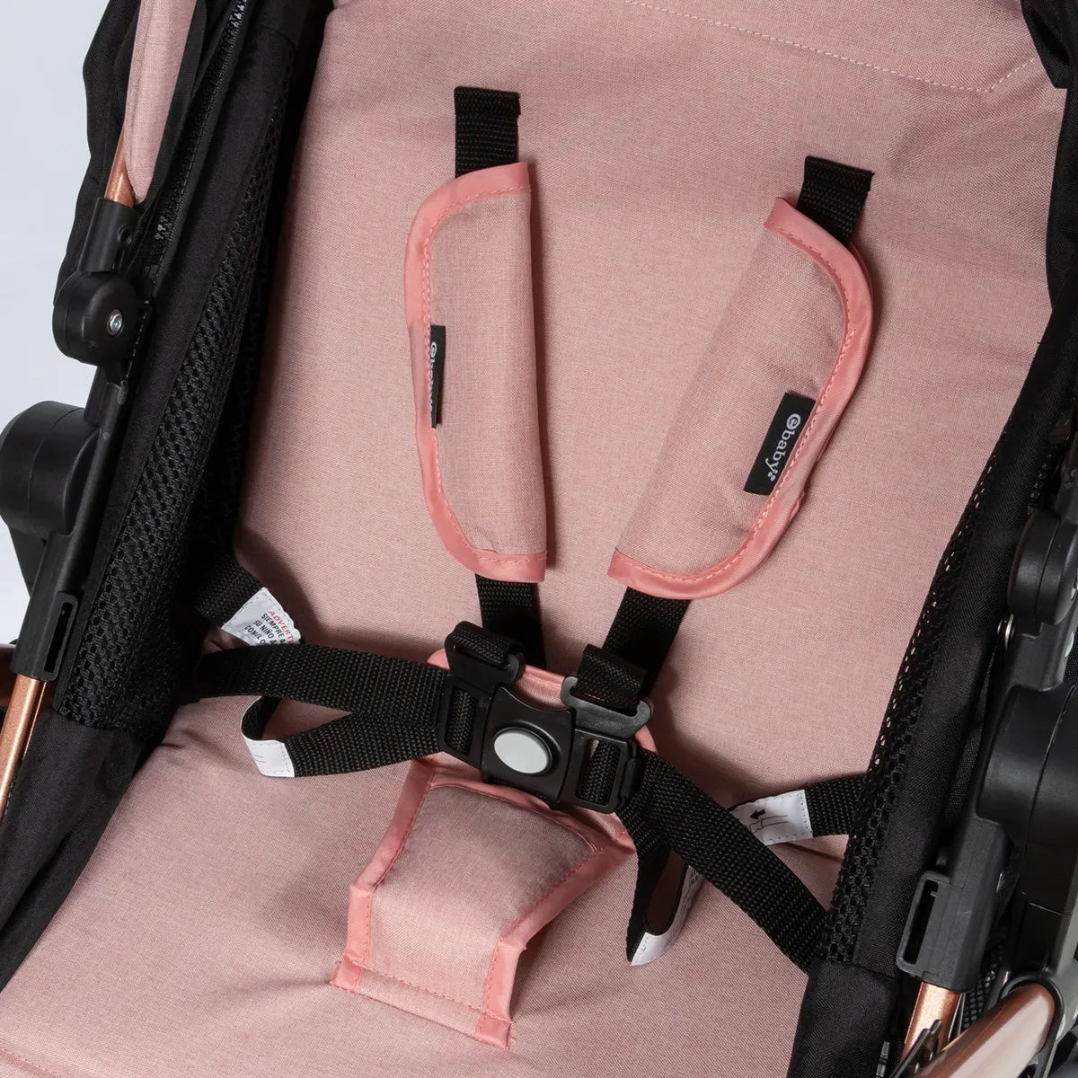 Coche De Paseo Ebaby Moisés Modelo 126 Reclinable Color Rosa Cubrepiés Amortiguación Chasis Dorado