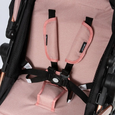 Coche De Paseo Ebaby Moisés Modelo 126 Reclinable Color Rosa Cubrepiés Amortiguación Chasis Dorado