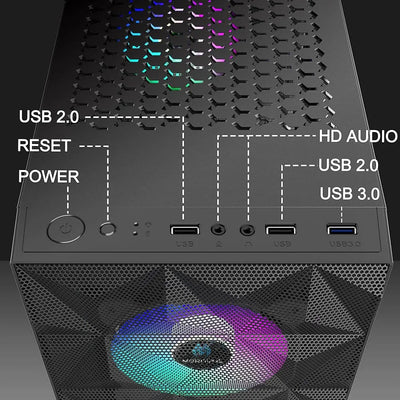 Caja De Pc Morovol Preinstalada 4 Ventiladores Rgb, Caja De