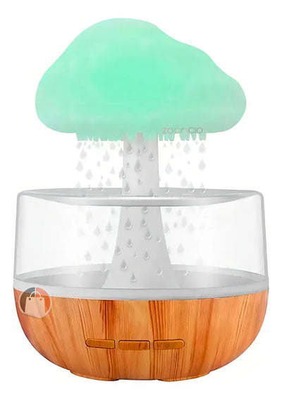 Humidificador Difusor De Aroma Diseño Nube Efecto De Lluvia Color Blanco