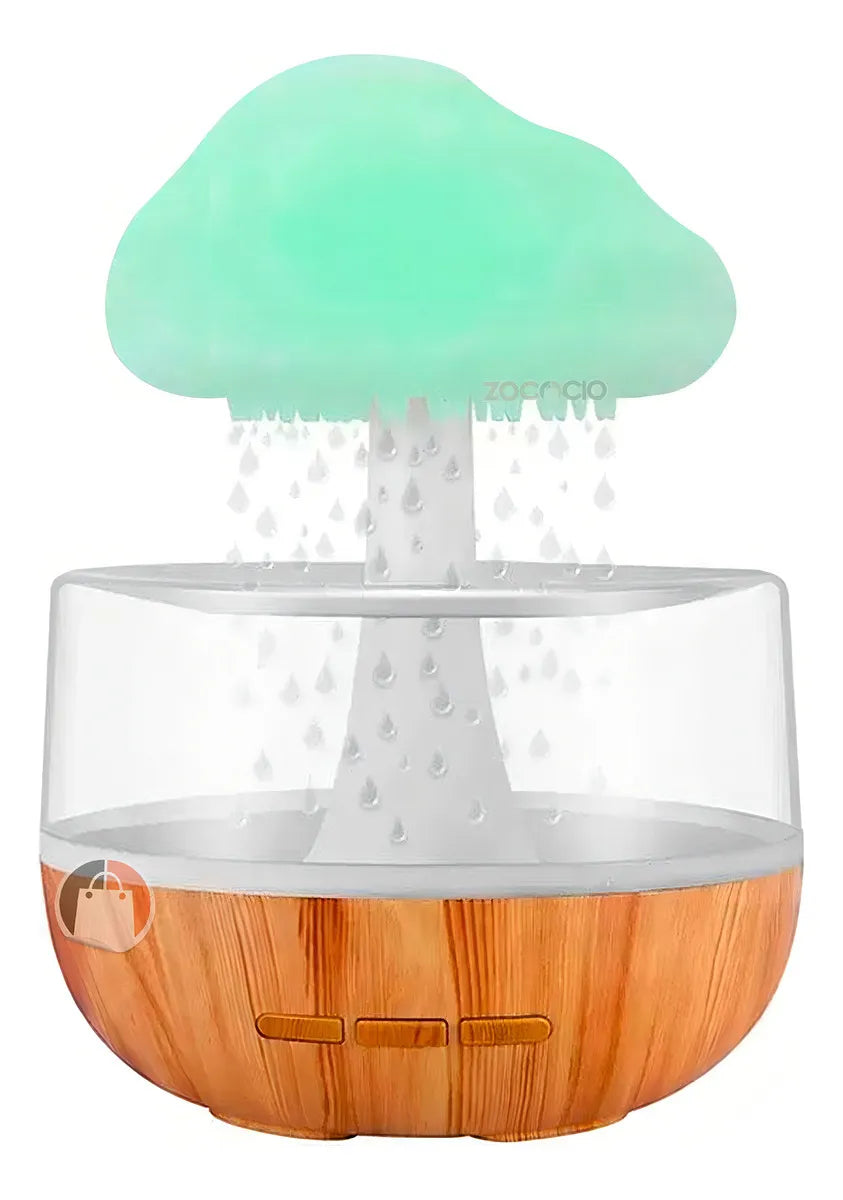 Humidificador Difusor De Aroma Diseño Nube Efecto De Lluvia Color Blanco