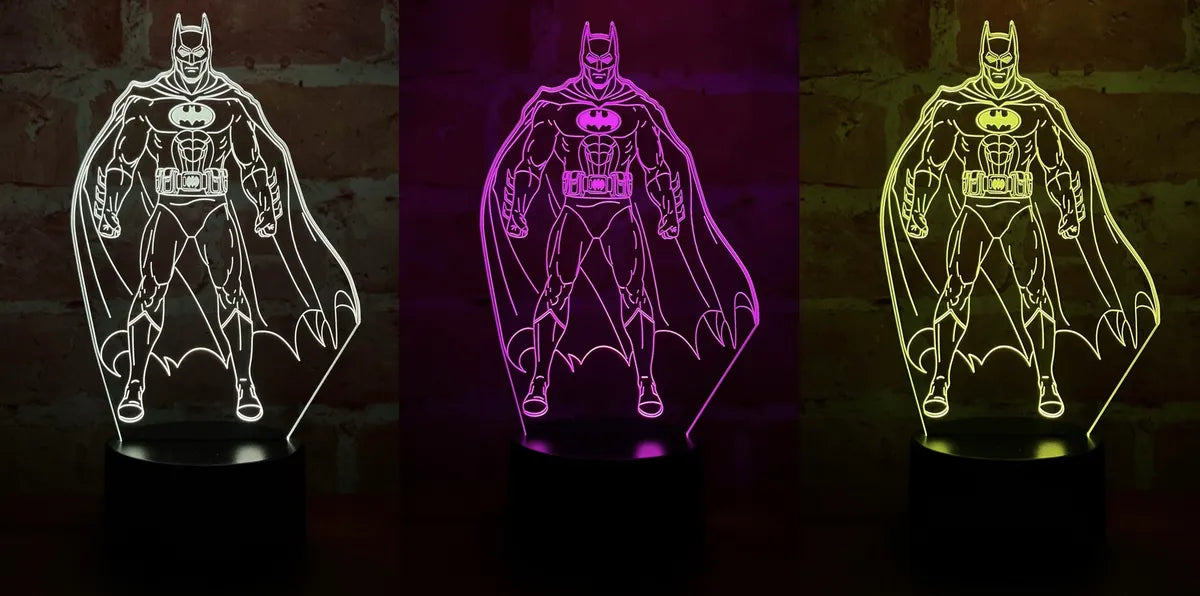Lámpara De Noche Led Batman Holograma Decoración Regalo Negra