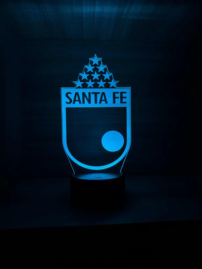 Lámpara De Noche Led Santa Fe Con Estrellas Holograma Regalo Negro