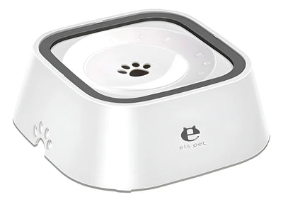 Plato Bebedero Antiderrame De Agua Mascotas Perros Gatos 1 L Blanco