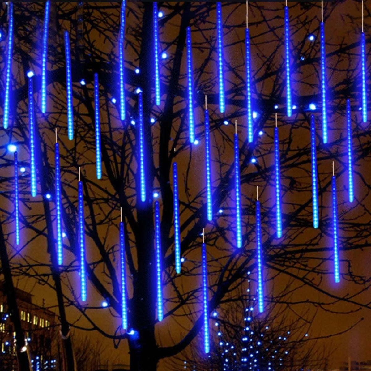 Set 2 Extensiones 10 Tubos Con Luces Navideñas Led Qishi
