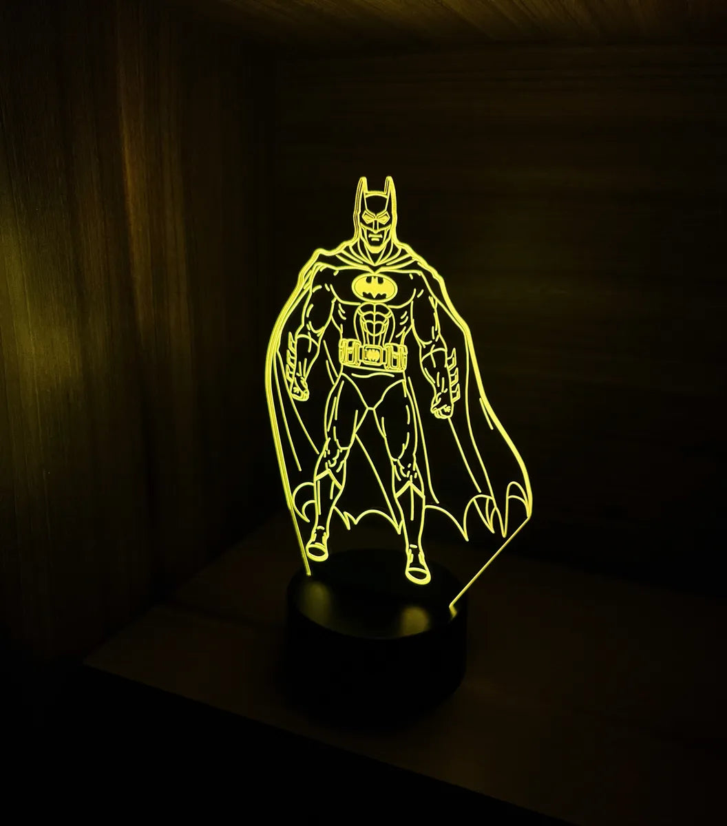 Lámpara De Noche Led Batman Holograma Decoración Regalo Negra