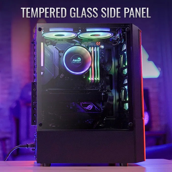 Gabinete Gamer Aerocool Quantum Mesh 3 Ventiladores Argb Neg Negro