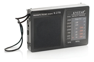 Radio Portatil Mini Am Fm Parlante Auriculares A Pilas Color Negro