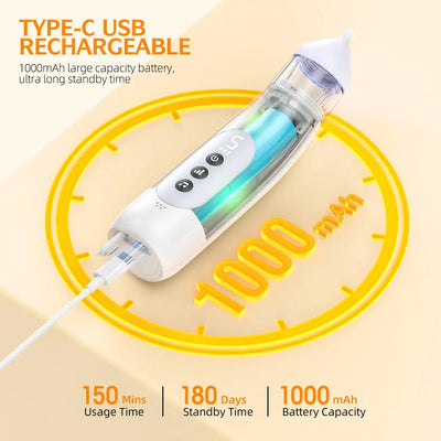 Pudult Aspirador Nasal Para Bebe, 5 Niveles De Succion Recar