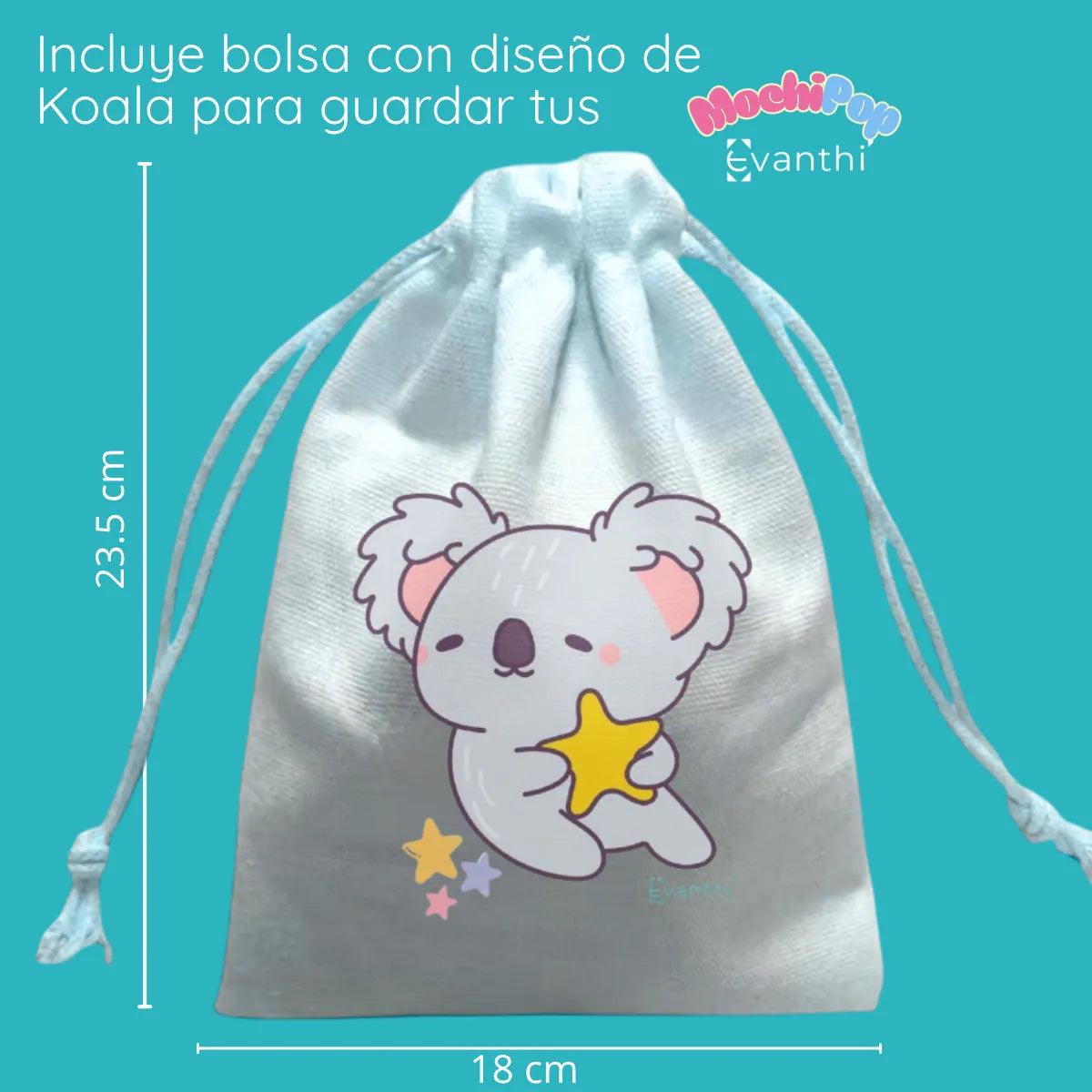 Set 20 Mochis Antiestrés Evanthi 13 Normales + 7 Brillan En Oscuridad