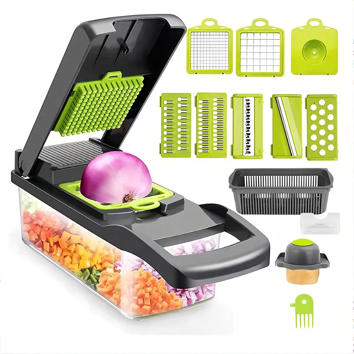 Cortador rallador 16 en 1 para alimentos, verduras y vegetales