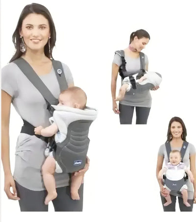 Cargador Canguro Chicco Acolchado Cómodo Color Gris Rayas Talla L