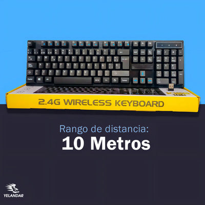 Teclado Inalámbrico Con Receptor Usb Tiene La Letra Ñ Yelandar K100 Teclado Negro Idioma Español
