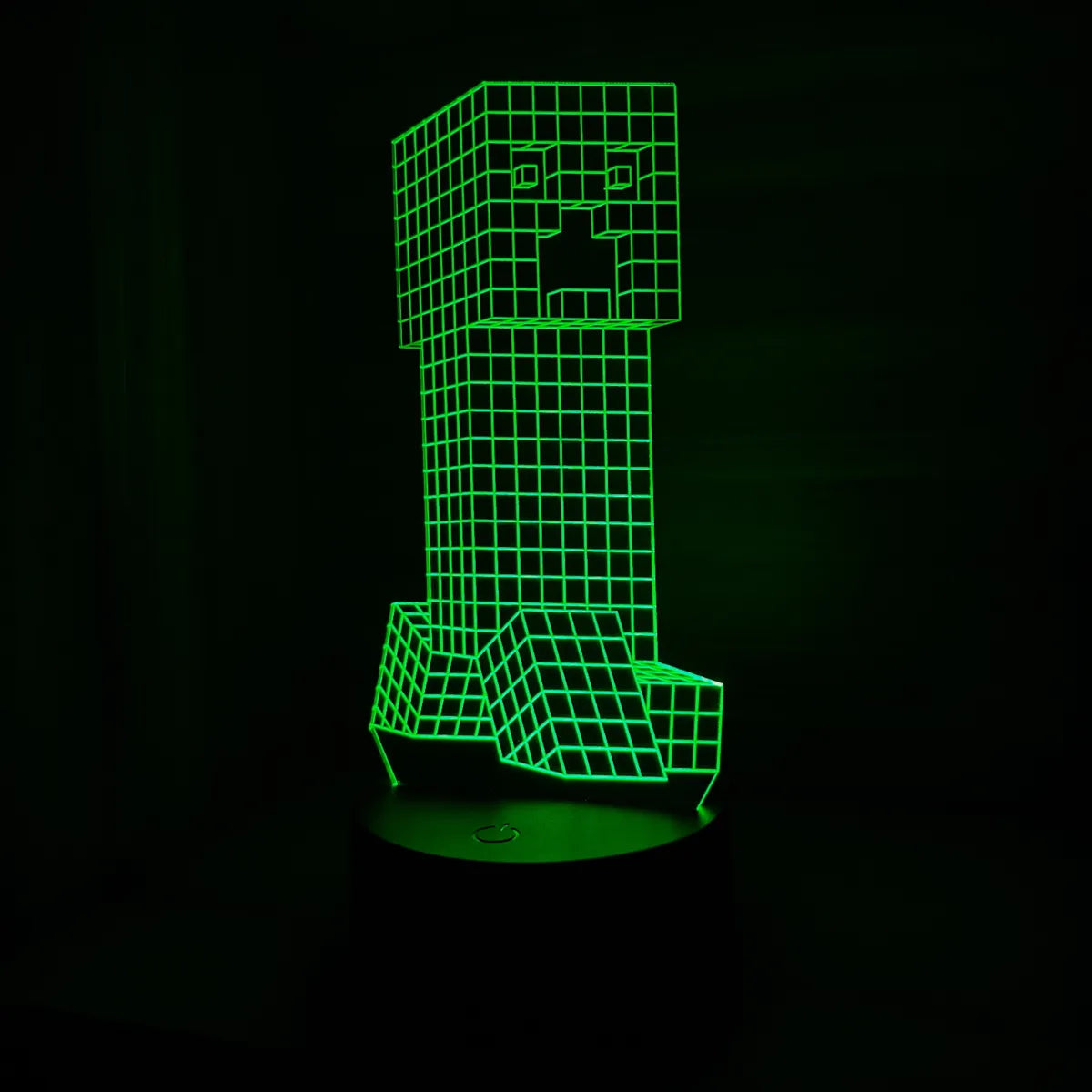 Lámpara De Noche Led 3d Minecraft Creeper Regalo Holograma Negro