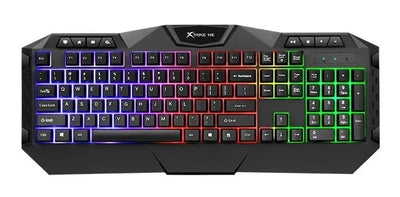 Combo Gamer 3en1 Xtrike Me Teclado Mouse Pad Pc Gaming Juego Color del teclado Negro