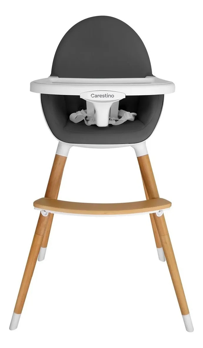 Silla De Comer Carestino Neo Gris Oscuro Doble Bandeja 2 En1