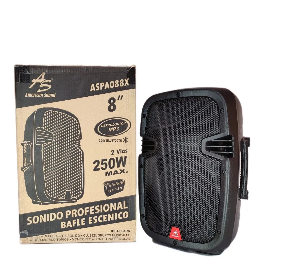 Parlante American Sound 8 Pulgadas Profesional+microfono Negro