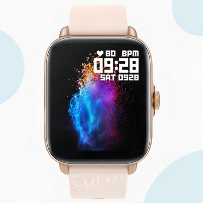 Reloj Smartwatch Colmi P28 Plus Gold 1,69 Ip67 Fitness Color De La Caja Black Color De La Malla Dorado